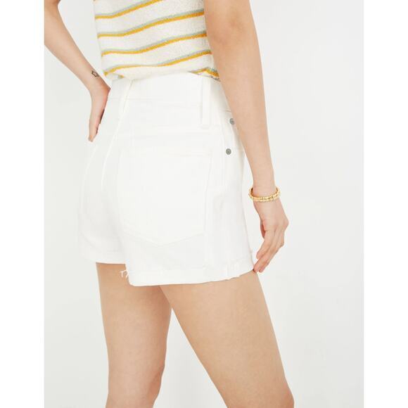 New! Madewell High-Rise Denim Shorts in Tile White size‎ 37